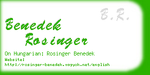 benedek rosinger business card